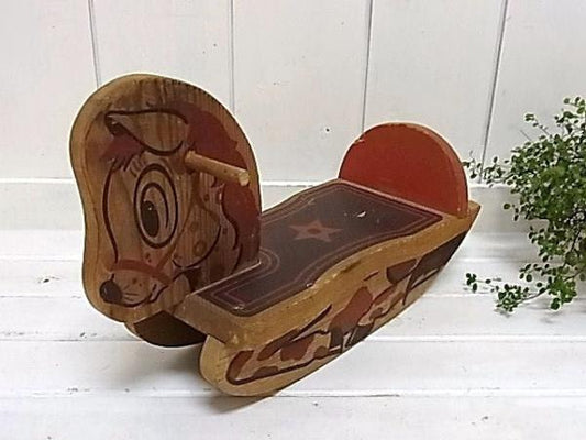 子供用 木製・アンティーク・木馬/ロッキングホース/おもちゃ USA