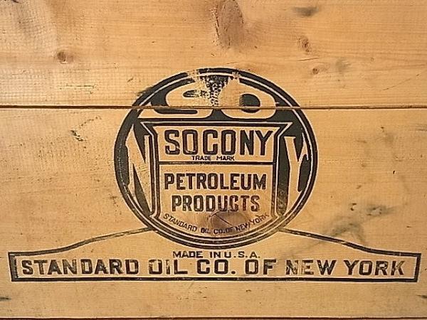 【SOCONY】モービル・50’s・ヴィンテージ・ウッドボックス/木箱　USA