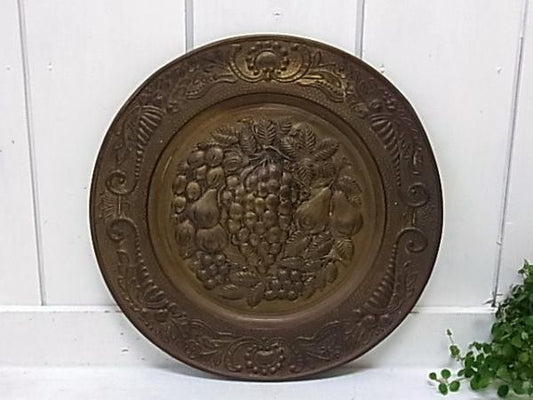 イギリス フルーツ柄・ティン製・アンティーク壁飾り