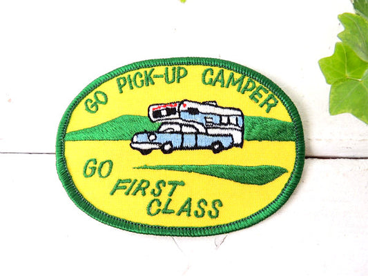 キャンピングカー RV・ピックアップキャンパー 1960y ビンテージ・刺繍ワッペン・デッドストック