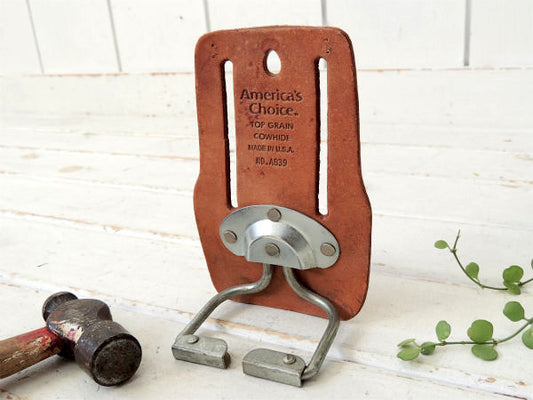 【America's Choice】レザー製・ヴィンテージ・ハンマーホルダー/ツールホルダー/DIY
