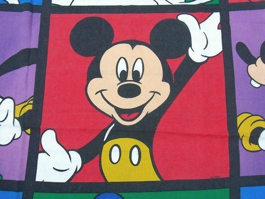 【ミッキー&フレンズ】ディズニー・ヴィンテージ・ユーズドシーツ(フラットタイプ) USA
