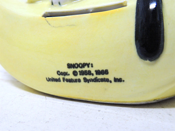 【1960y・スヌーピー・バナナ】陶器製・ヴィンテージ・貯金箱・セラミック・コインバンク