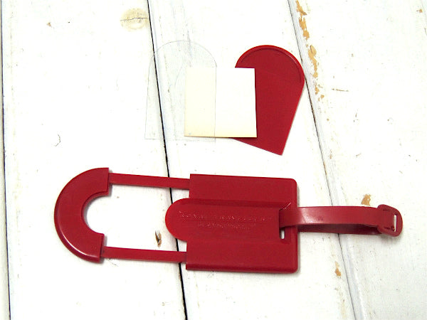 【ROYAL TRAVELLER・サムソナイト】ヴィンテージ・レッドカラー・ネームタグ