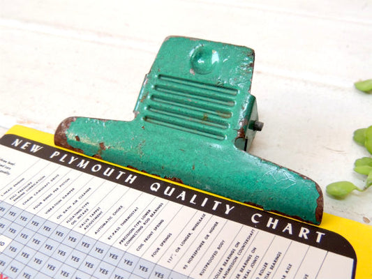 メタル製・グリーンカラー・ヴィンテージ・クリップ/ペーパークリップ