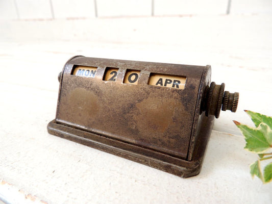 【パークシャーマン】メタル製・アンティーク・デスクカレンダー/卓上/USA