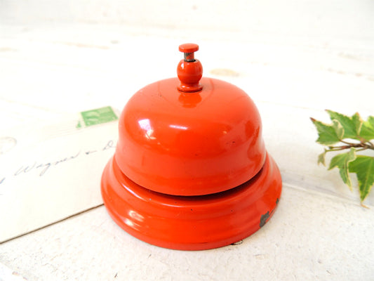 USA・オレンジ色・メタル製・ヴィンテージ・呼び鈴/コールベル/卓上ベル
