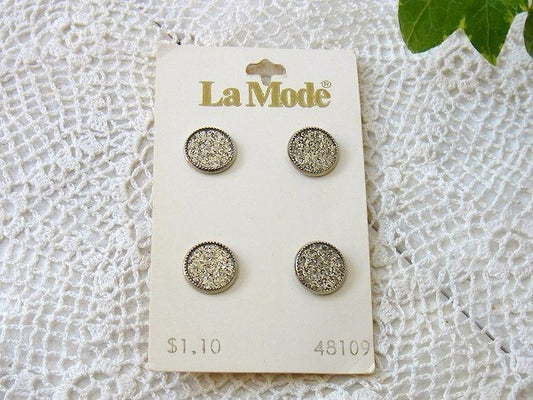 【La Mode】デッドストック・アンティーク・ボタン・1シート(4個入り)USA