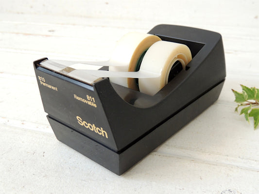 【Scotch/スコッチ】3M・2連タイプの黒色・ヴィンテージ・テープカッター/テープディスペンサー