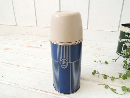 【THERMOS】サーモス・ブルー×ストライプ・60's・ヴィンテージ・魔法瓶/水筒/10オンス
