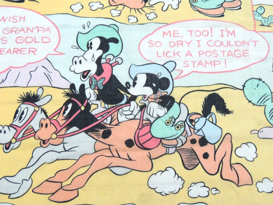 【ミッキー&ホーレス・ホースカラー】カウボーイ&ウエスタン柄・ヴィンテージ・USEDボックスシーツ