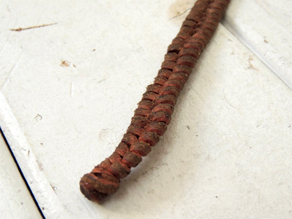 USA レザー・革 編み込み・ハンドクラフト・ヴィンテージ・キーホルダー 鍵 3本