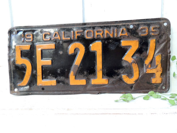カリフォルニア州・1935年・ヴィンテージ・ナンバープレート/カーライセンスプレート/USA