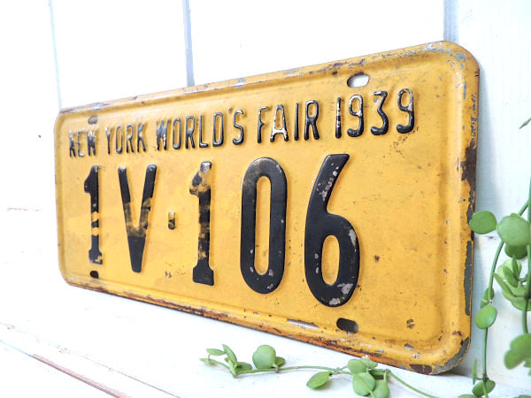 NEW YORK WORLD'S FAIR 1939's・ニューヨーク・ビンテージ・ナンバープレート