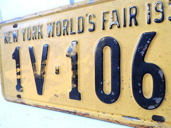 NEW YORK WORLD'S FAIR 1939's・ニューヨーク・ビンテージ・ナンバープレート