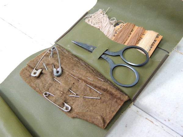 US ARMY ミリタリー・アメリカ 陸軍・カーキ・ヴィンテージ・ソーイングキット 裁縫道具
