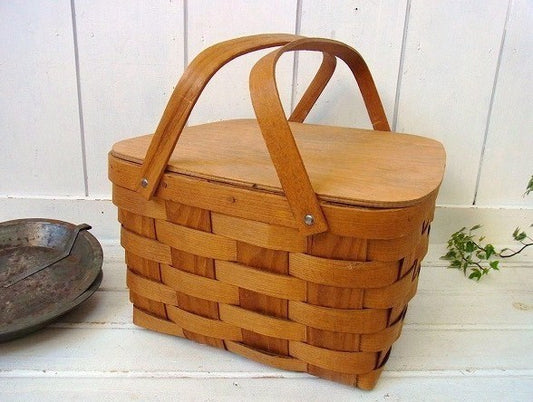 【BASKETVILLE】木製・ヴィンテージ・バスケット/パイバスケット/カゴ USA