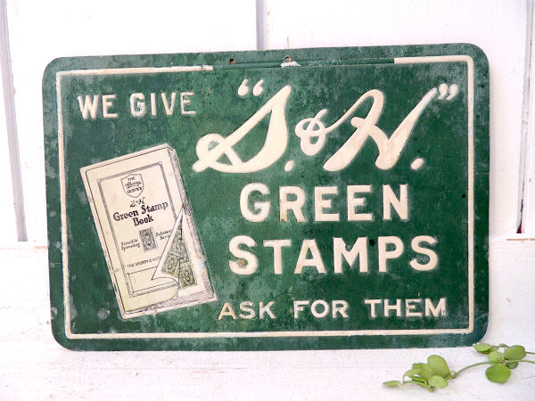 【1930y~/グリーンスタンプ/GREEN STAMPS】看板・アンティーク・ポップサイン/USA