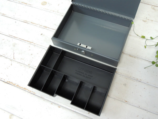 【LIT-NING・カリフォルニア】工業系・仕切り付き・ビンテージ・キャッシュボックス/金庫USA