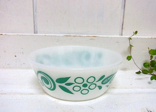 フェデラル グリーン・花柄・シリアルボウル