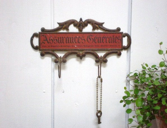スペイン ブリキ製・フック付き・小さなアンティーク・サイン