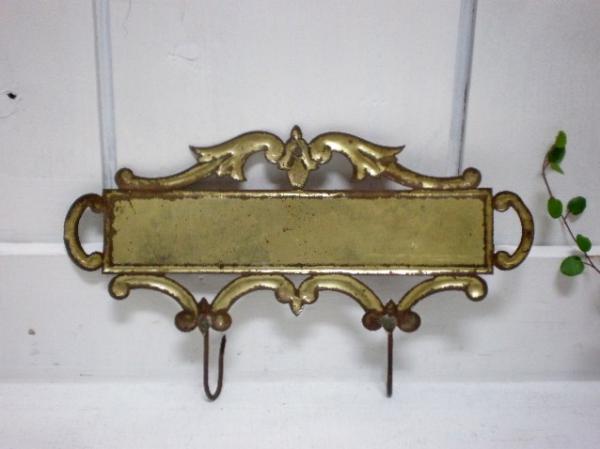 スペイン ブリキ製・フック付き・小さなアンティーク・サイン