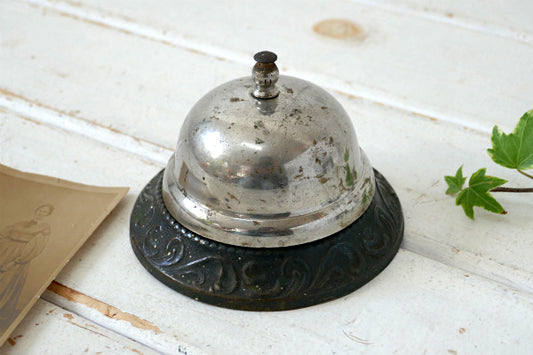 ノスタルジック リーフ柄 OLD アンティーク 呼び鈴 コールベル 卓上ベル ホテルベル USA