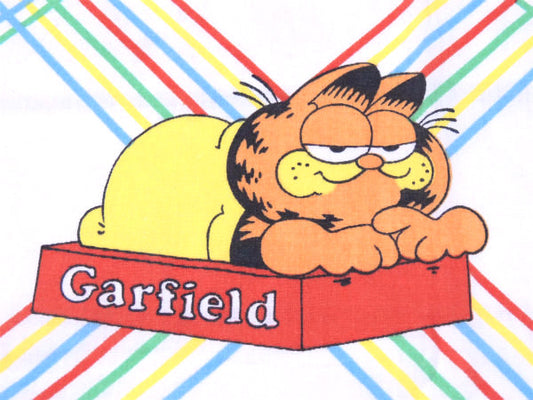 【ガーフィールド】ネコ・アメコミ・70'sヴィンテージ・ユーズドシーツ(フラットタイプ) USA