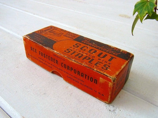 【SCOUT STAPLES】ステープラー・小さなヴィンテージ・紙箱 USA