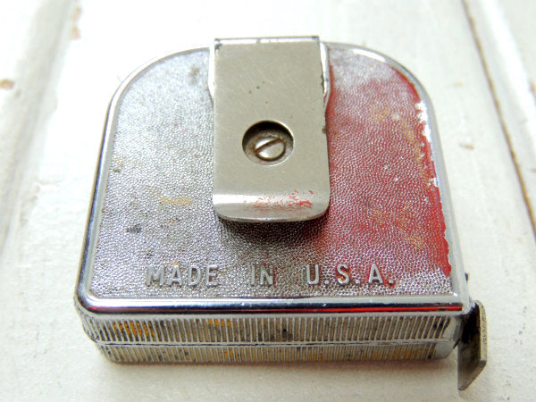 【12FT・ベルトクリップ付き】ヴィンテージ・メジャーテープ・巻尺・USA・工業系