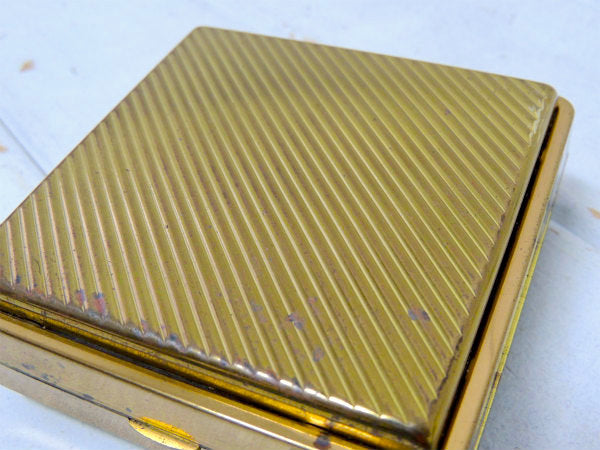 【1950y~ゴールド色】2段式・ヴィンテージ・タイピン&カフスケース/ジュエリーケース/宝石箱