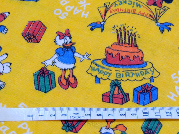 ミッキー&フレンズ 激レア!ミッキーマウス・生誕50周年記念・ヴィンテージ・ファブリック・生地