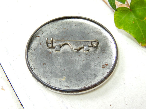 ハート 女の子 心の底から神様を信じなさい メッセージ付き ヴィンテージ 缶バッジ USA