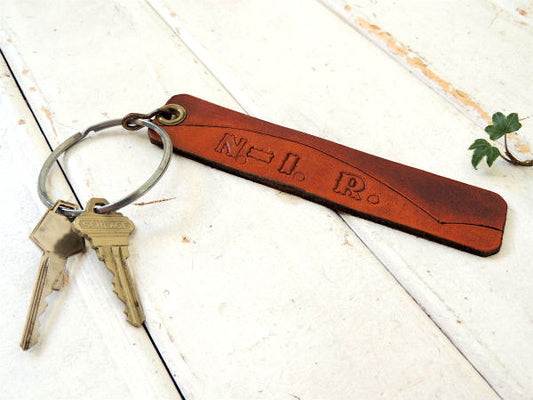 USA ビッグサイズ クライスラー SCHLAGE 鍵付き・ヴィンテージ・革・レザー・キーホルダー