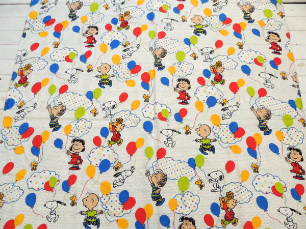 【スヌーピー】USA!ピーナッツの仲間・風船柄・ヴィンテージ・ユーズドシーツ(1/2)