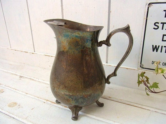 猫脚デザイン・シルバー製・アンティーク・ピッチャー/水差し/銀製 USA