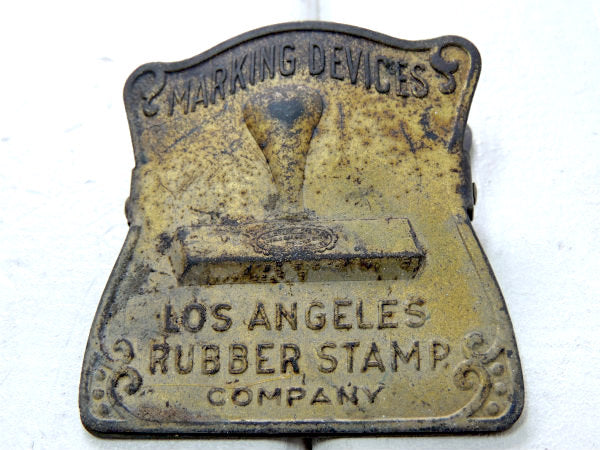 LOS ANGELES スタンプ絵柄 ロサンゼルス OLD クリップ アンティーク 真鍮 ノベルティ USA