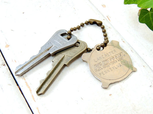 【1919~1979・K-D】4way・ドライバー・DIY・ヴィンテージ・工具・キーホルダー・鍵2本