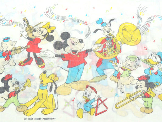 【ミッキー&フレンズ】3匹のこぶた・オーケストラ柄・ヴィンテージ・ピロケース・枕カバー USA