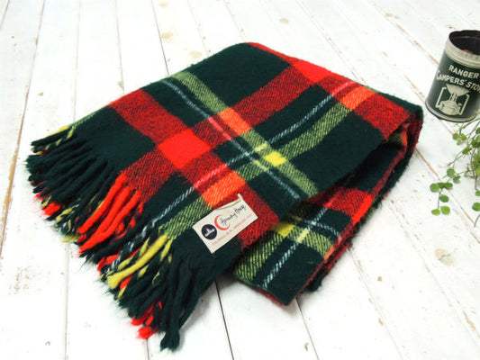 SEARS シアーズ・タータンチェック・50's ヴィンテージ・ブランケット・ひざ掛け・アウトドア