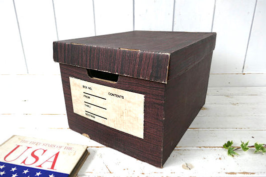 THARCO CONTAINERS ウッド柄・カリフォルニア・ビンテージ・書類ケース・収納ボックス