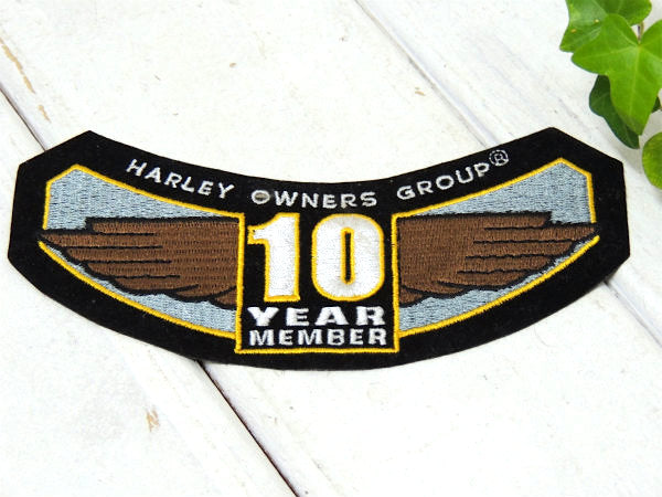 USA ハーレーダビッドソン 10 YEAR MEMBER ヴィンテージ・ワッペン・刺繍ワッペン