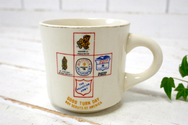 ボーイスカウト・GOOD TURN DAY・陶器製・ヴィンテージ・マグカップ ・コーヒーカップ