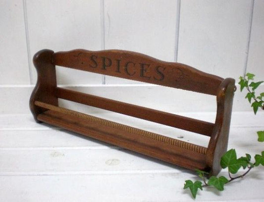 USA アンティーク・木製スパイスラック/飾り棚