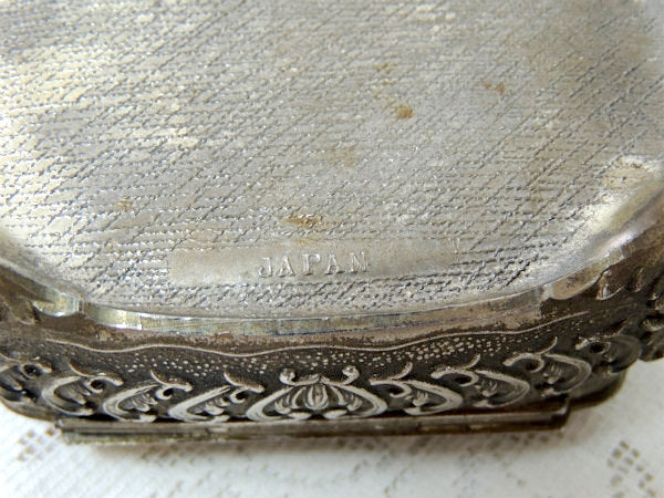 【エンジェル&薔薇】ピューター製・猫脚・アンティーク・ジュエリーケース/宝石箱/里帰り品