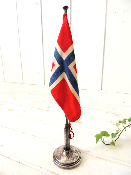 【ノルウェー王国・Norway】国旗・アンティーク&ビンテージ・卓上フラッグ・旗・デスクトップ