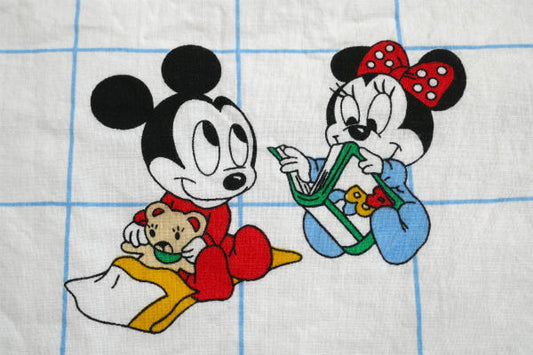 Dundee ベビーミッキーフレンズ コットン100% ヴィンテージ ユーズドシーツ ベビーシーツ