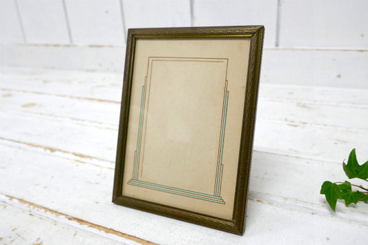 アールデコ・ゴールドフレーム×ガラスパネル・アンティーク・フォトスタンド・写真立て・フォトフレーム