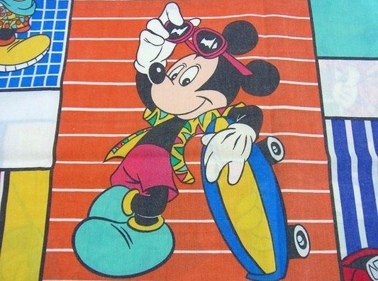 【ミッキーマウス】クール柄・ヴィンテージ・ピロケース/枕カバー USA