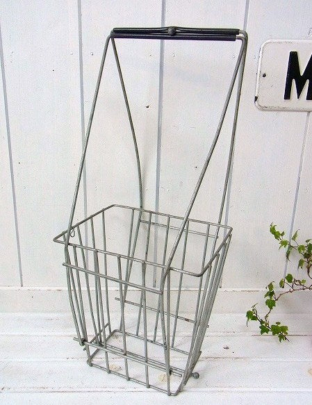 スチール製・ヴィンテージ・テニスボール・バスケット/カゴ USA